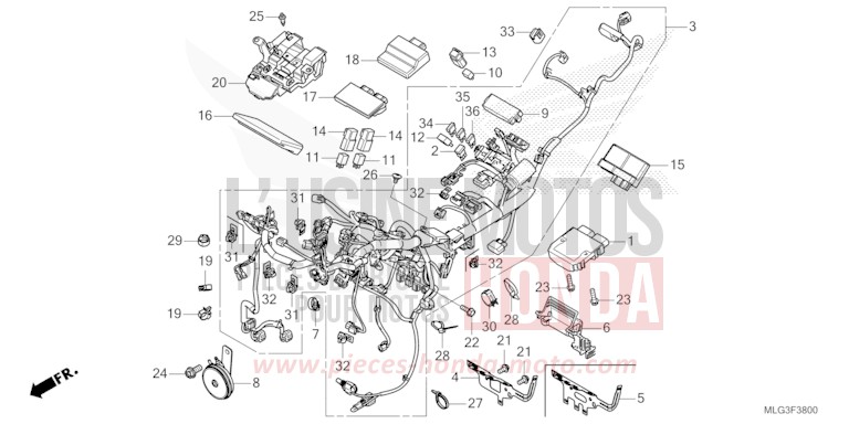 KABELBAUM von Africa Twin DCT MAT BALLISTIC BLACK METALLIC (NHA86) von 2022